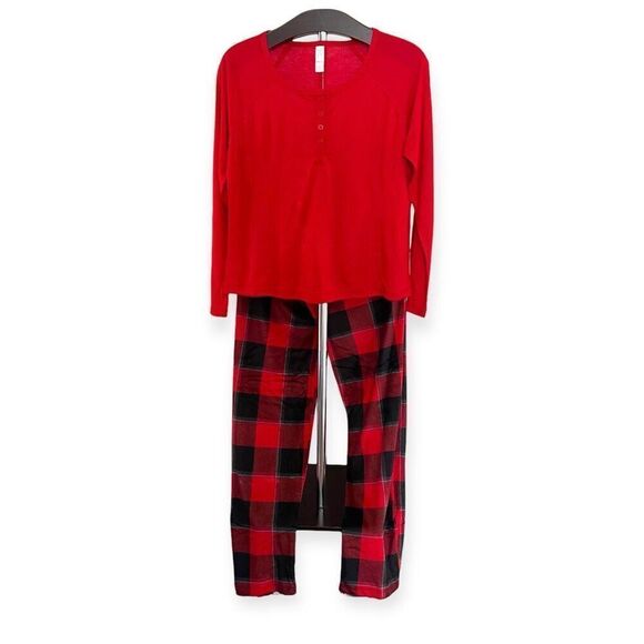 STARS ABOVE Women’s 2 Piece Cozy PJ Set in Red/Black Size Small NEW - Picture 3 of 13